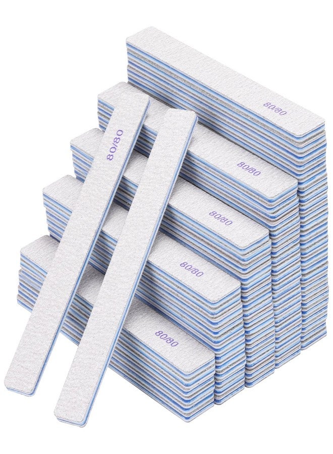 Tecbeauty 50pcs 80/80 Grit Nail Files Acrylic Nails Emery Boards File Professional Nail Art Tools for Home,Salon,Strong,Double Sided - Image 1